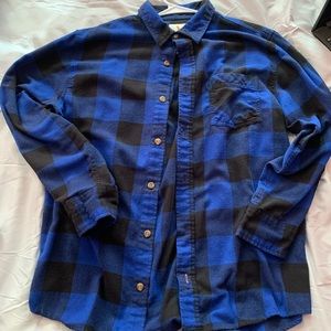 Blue and black flannel